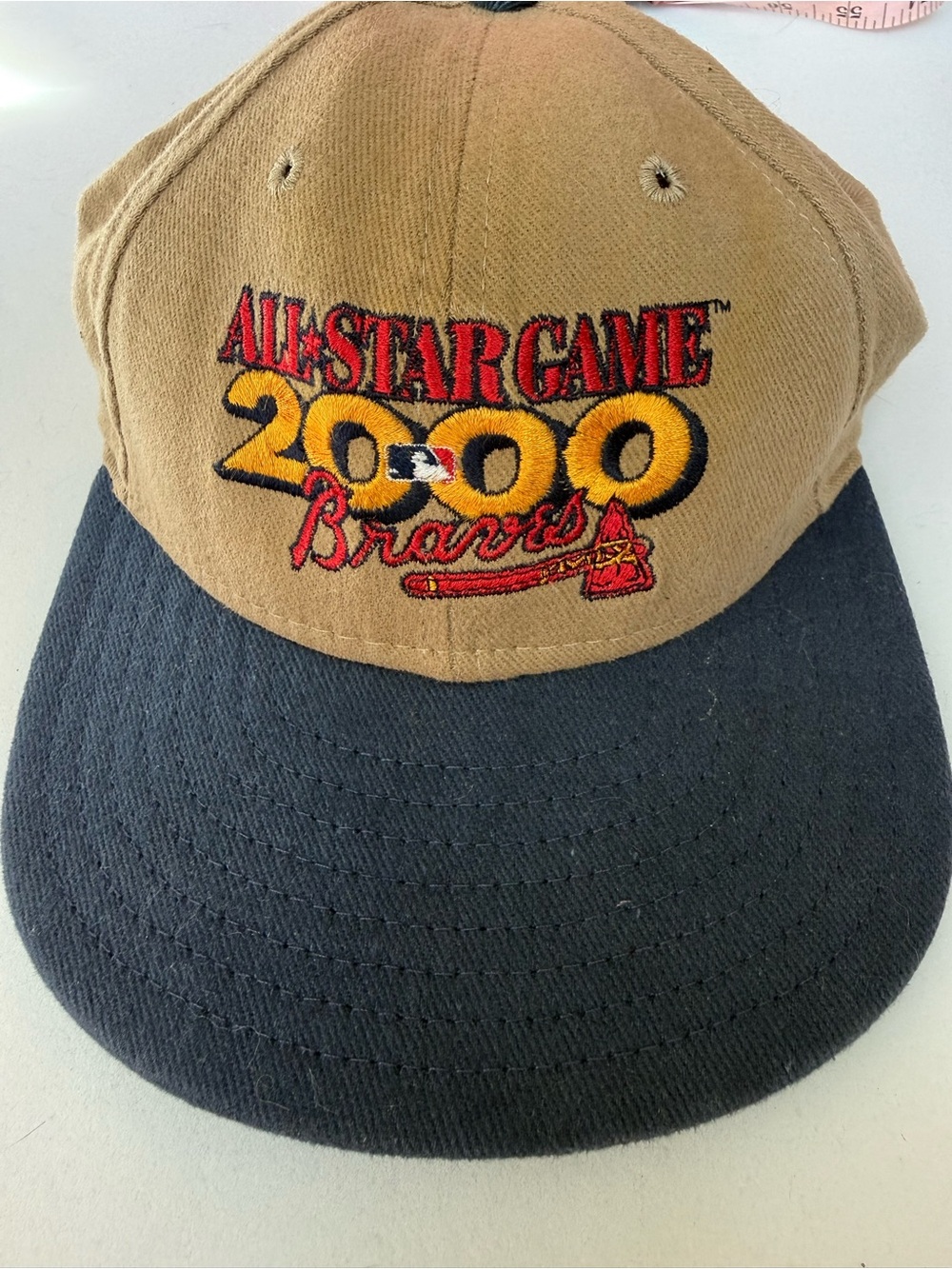 Vintage Atlanta Braves All Star Game 2000 Baseball Cap Tan and Navy